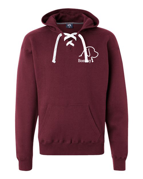 Maroon Rope Tie V-Neck Hoodie