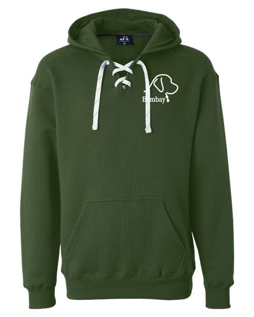 Forest Rope Tie V-Neck Hoodie