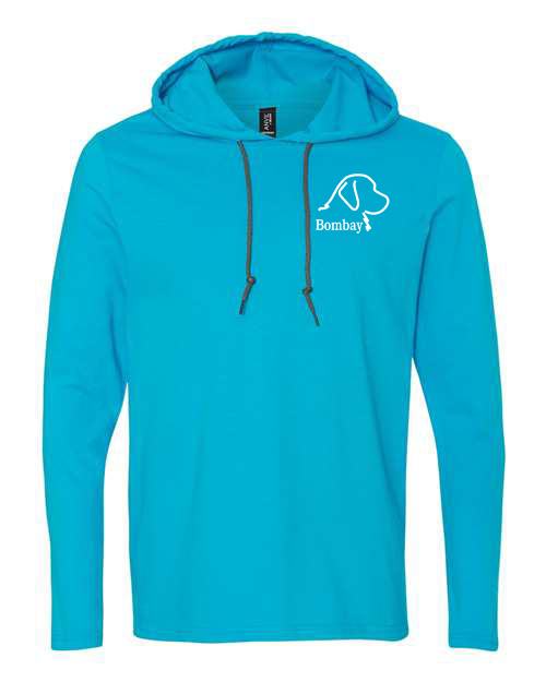 Caribbean Blue - Long Sleeve Hooded Tee