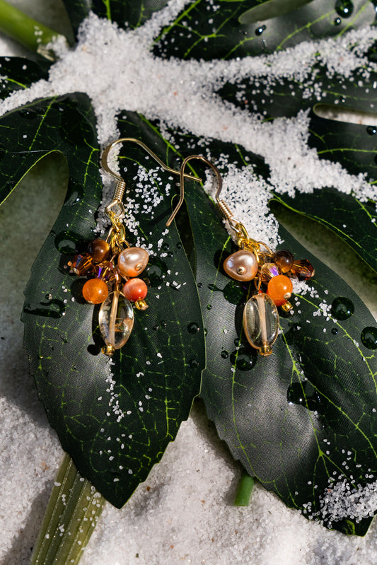 Bombay & Adria - Sunburst and Pearl Earrings