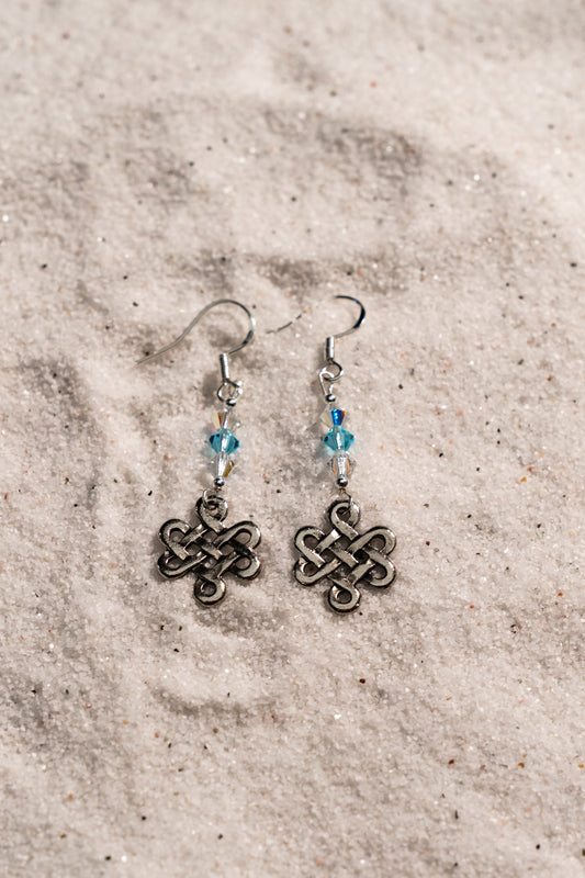 Bombay & Adria - Silver and Sapphire Love Earrings