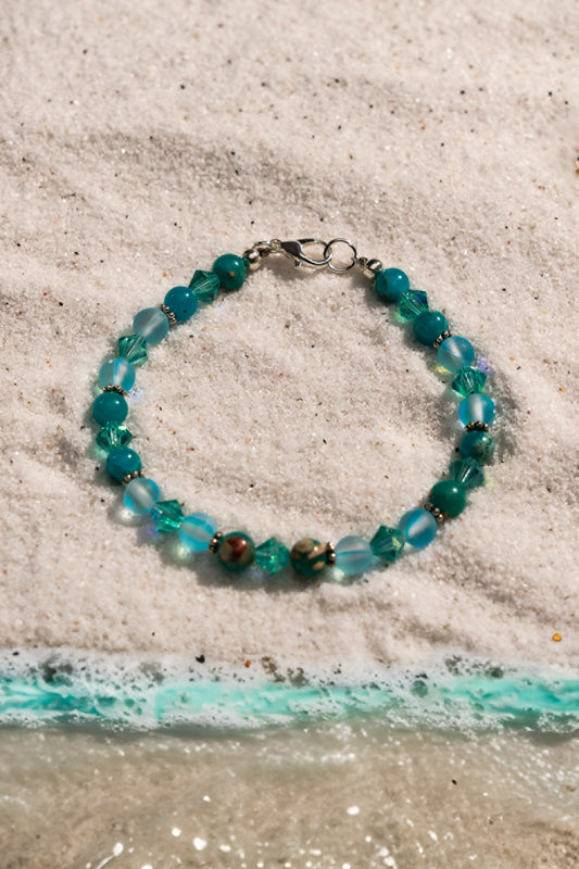 Bombay & Adria - Sapphire and Jade Stone Bracelet