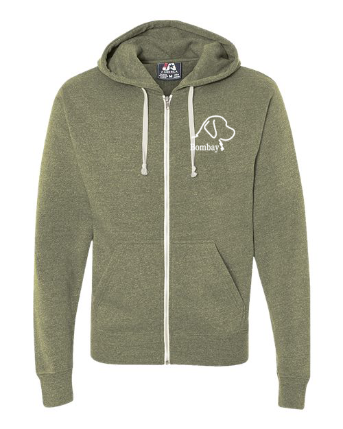 Olive Tri Blend - Full Zip-Up