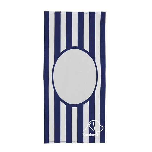 Navy and White Beach Towel